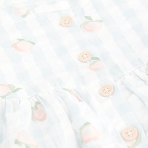 Blue Gingham Button Up 100% Cotton Dress (3mths-5-6yrs)