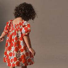 Load image into Gallery viewer, Red Apple Puff Sleeve Dress (3mths-5-6yrs)
