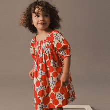 Load image into Gallery viewer, Red Apple Puff Sleeve Dress (3mths-5-6yrs)
