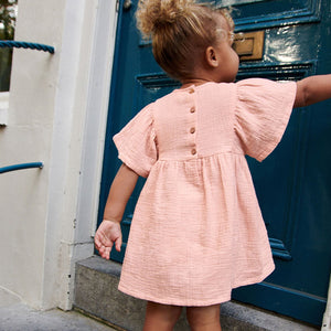 Pink Crochet Flower Dress (3mths-5-6yrs)