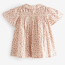 Load image into Gallery viewer, Pink Ditsy Shirred Cotton Dress (3mths-5-6yrs)
