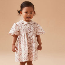 Load image into Gallery viewer, Pink Ditsy Shirred Cotton Dress (3mths-5-6yrs)
