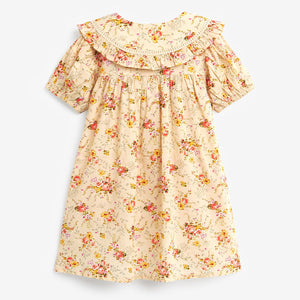 Cream Floral Printed Collar Dress (3mths-5-6yrs)