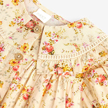 Load image into Gallery viewer, Cream Floral Printed Collar Dress (3mths-5-6yrs)
