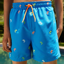 Load image into Gallery viewer, Cobalt Embroidered Printed Swim Shorts (3yrs-5yrs)
