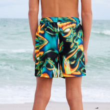 Load image into Gallery viewer, Black Heatmap Printed Swim Shorts (3yrs-12yrs)
