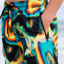 Load image into Gallery viewer, Black Heatmap Printed Swim Shorts (3yrs-12yrs)
