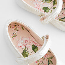 Load image into Gallery viewer, Silver Standard Fit (F) Mary Jane Touch Fastening Occasion Shoes
