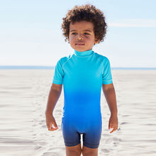 Load image into Gallery viewer, Blue Ombre Sunsafe All-In-One Swimsuit (3mths-5yrs)
