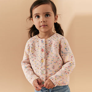 Pink Rainbow Spot Cardigan (3mths-4-5yrs)