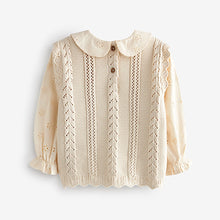 Load image into Gallery viewer, Ecru Marl 100% Cotton Collar Jumper (9mths-5yrs)
