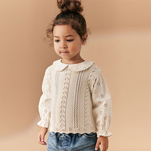 Load image into Gallery viewer, Ecru Marl 100% Cotton Collar Jumper (9mths-5yrs)
