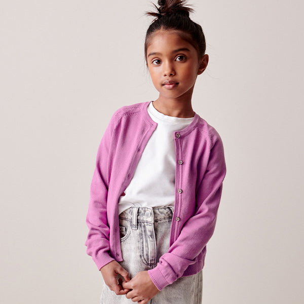 Purple Button Up Cardigan (3-12yrs)