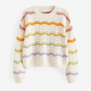 Rainbow Stripe Knitted Jumper (3-12yrs)