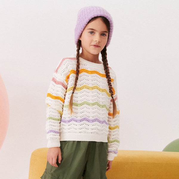 Rainbow Stripe Knitted Jumper (3-12yrs)