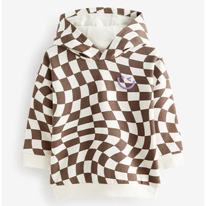 Brown/Cream Checkerboard Hoodie (3mths-4-5yrs)