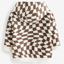 Load image into Gallery viewer, Brown/Cream Checkerboard Hoodie (3mths-4-5yrs)
