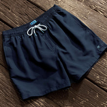 Load image into Gallery viewer, Navy Blue Palm Logo Essential Swim Shorts
