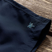 Load image into Gallery viewer, Navy Blue Palm Logo Essential Swim Shorts
