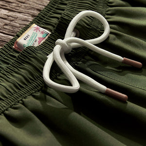 Khaki Green Palm Logo Essential Swim Shorts