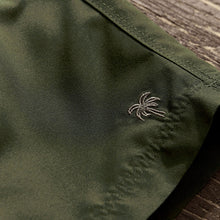 Load image into Gallery viewer, Khaki Green Palm Logo Essential Swim Shorts
