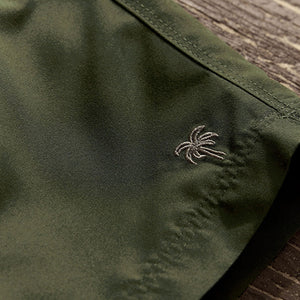 Khaki Green Palm Logo Essential Swim Shorts