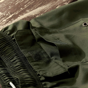 Khaki Green Palm Logo Essential Swim Shorts