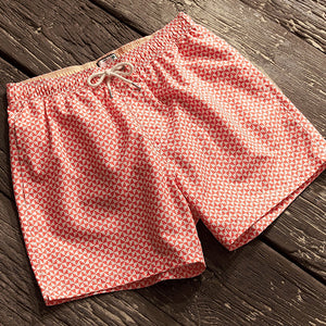 Coral Geo Regular Fit Printed Swim Shorts