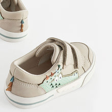 Load image into Gallery viewer, Grey Crocodile Standard Fit (F) Two Strap Touch Fastening Trainers
