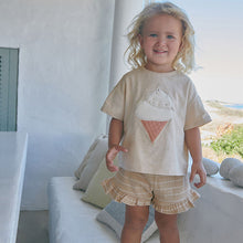 Load image into Gallery viewer, Pale Pink Ice Cream 100% Cotton Frill Short Set
