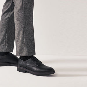 Black Chunky Sole Derby Shoes