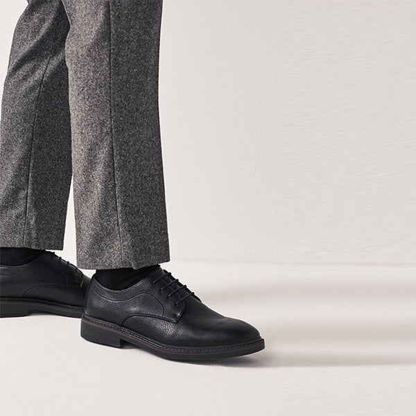 Black Chunky Sole Derby Shoes