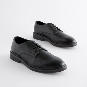Black Chunky Sole Derby Shoes