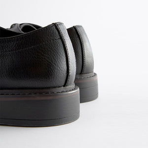 Black Chunky Sole Derby Shoes