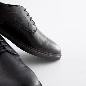 Black Chunky Sole Derby Shoes
