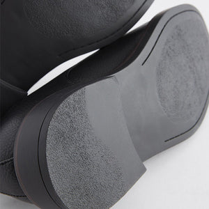 Black Chunky Sole Derby Shoes