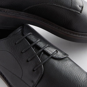 Black Chunky Sole Derby Shoes