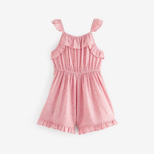 Pink Ditsy Frill Playsuit (3-12yrs)