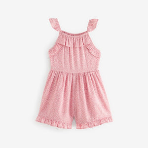 Pink Ditsy Frill Playsuit (3-12yrs)