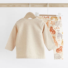 Load image into Gallery viewer, Neutral Safari Baby Top and Leggings 2 Piece Set
