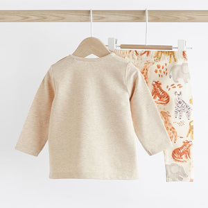 Neutral Safari Baby Top and Leggings 2 Piece Set