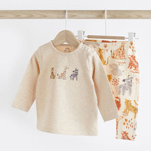 Load image into Gallery viewer, Neutral Safari Baby Top and Leggings 2 Piece Set
