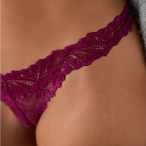 Plum Purple Thong Ultimate Comfort Lace Knickers