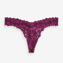 Load image into Gallery viewer, Plum Purple Thong Ultimate Comfort Lace Knickers
