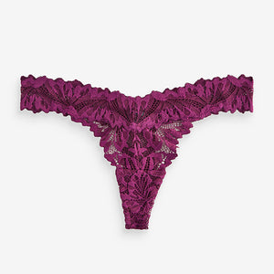Plum Purple Thong Ultimate Comfort Lace Knickers