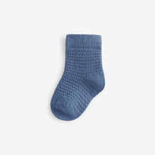 Load image into Gallery viewer, Blue/Grey 7 Pack Baby Socks (0mths-2yrs)
