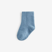 Load image into Gallery viewer, Blue/Grey 7 Pack Baby Socks (0mths-2yrs)
