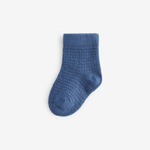 Load image into Gallery viewer, Blue/Grey 7 Pack Baby Socks (0mths-2yrs)
