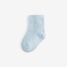 Load image into Gallery viewer, Blue/Grey 7 Pack Baby Socks (0mths-2yrs)
