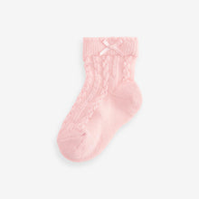 Load image into Gallery viewer, Pink Baby Cable Socks 7 Pack (0mths-2yrs)
